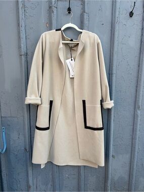 Henriette Steffensen Kit Grey Band Cardigan duster, BNWT, size Small